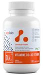 ATP LAB - Vitamin D3 K2 60 Capsules - K2 MK-7 D3 Vitamin Supplement - Healthy Bones, Healthy Teeth, Healthy Muscle - Vit K2 D3 Supplement - Vegan D3 K2