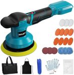 Cordless Buffer Polisher Kit.6-Inch Orbital Buffer Polisher for Makita 18V Battery with 3 Variable Speed with 25pcs Polishing Accessories, for Car Polishing/Waxing (Tool Only)