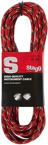 Stagg SGC6VT RD - Cable jack 6 m, tweed rojo, Derecho - Estándar
