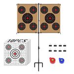 Atflbox Adjustable Shooting Target Stand for Outdoor, Paper Target Holder for Backyard Shooting, Suitable for BB Gun, Airsoft, Airgun, Pellet, Rifle