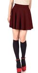 Stars and You Women's Cotton Midi Skater Skirt (30, Wine)