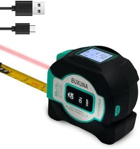 Digital Laser Tape Measure with Charging, 197-Ft Laser Tape Measure & 16-Ft Self-Locking Tape Measure, Metric and Us Units, Measuring Pythagorean, Area, Volume with Switchable Units M/Ft/in