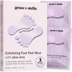 Award-Winning Foot Peeling Mask - Foot Peel Masks with Aloe Vera (2 Pairs, Lavender) - Moisturizing Foot Masks That Remove Dead Skin, Exfoliating Foot Mask for Dry Cracked Feet, Feet Peeling Mask