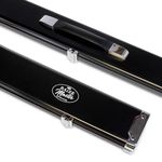 BAIZE MASTER Prestige 1 Piece 3 Slot Wide Luxury Metal Snooker Pool Cue Case with Moulded Interior - Holds 2 Cues (Black)