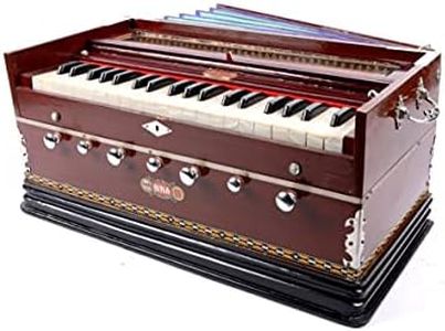 Harmonium BINA no. 11,Indian Harmonium, 2024 Edition,3 1/4 octaves, 7 stops, 3 extra notes, Checked & Retuned by Aakrati Musicals, Mahagony Color, Kirtan, Indian Keyboard,