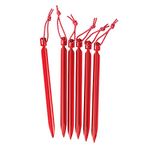 MSR Groundhog Tent Stake Kit, 6-Pack, Mini - 6-Inch, Red