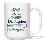 Personalized Name Doctor in Progress White Ceramic Mug Gift for Student Doctor Graduation, Custom Doctor Loading Coffee Mug Cup 11 Oz 15 Oz, Future Doctor Dr Travel Coffee Cup, Doctor in Progress Mug