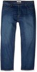 Tommy Hilfiger Men's Big & Tall Relaxed Fit Stretch Jeans, Dark Wash, 46W x 30L