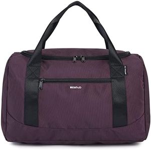 ECOHUB Personal Item Bag Small Duffel Bag 16 Inch Foldable Travel Bag Travel Essentials Weekender Bag Overnight Bags Gym Bag Hospital Bags for Women and Men (Plum red)