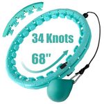 OurStarry 34 Knots Weighted Hoola Circle Fit Workout Hoop Plus Size, Infinity Hula Fitness Massage for Women, Smart Waist Exercise Ring for Adults Weight Loss (34 Knots Green)