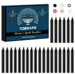 Tobeape Spell Chime Candles 24 pcs Black Candle Sticks, 4" Tall Unscented Smokeless Mini Taper Candle for Home Decor Dinner Weddings Party Witchcraft Wiccan Altar Magic Tools Ritual Prayer Meditation