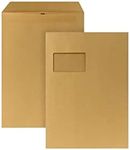 POSTHORN Envelopes C4 (Pack of 250), Self-Adhesive Mailing Bags with Window, Brown Mailing Envelopes for Daily Correspondence, Business Post etc., 324 x 229 mm, 90 g/m²