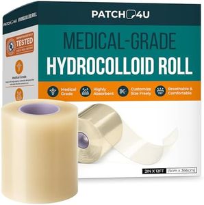 Hydrocolloid Roll for Wound Care, Hydrocolloid Patch Bandages with Self-Adhesive, Bed Sore Bandages, Highly Absorbent for Burn, Blister, Acne Care, Sterile and Waterproof (2in x 12ft)