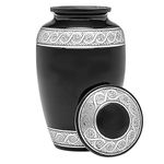 Eternal Harmony Cremation Urn for Human Ashes | Memorial Urn Carefully Handcrafted with Elegant Finishes to Honor and Remember Your Loved One | Adult Urn Large Size with Beautiful Velvet Bag (Black)