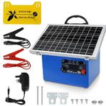 30KM Solar Electric Fence Energizer, 0.5J Portable Solar Fence Charger with Day/Night Mode & Rechargeable Battery, IP65-rated, 24/7 Uninterrupted Protection for Horses, Livestock, Cattle, Poultry