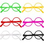 BOZILY 6 Pcs Kids Children Plastic Wizard Glasses No Lenses Glasses for Kids Lensless Dressup Glasses Round Novelty Glasses Wizard Round Glasses Frame for Kids Adult Fancy Dress Costume Cosplay Party