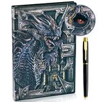 3D Dragon Embossed Journal Writing Notebook with Pen Set,Hardcover DND Journal Handmade Daily Notepad Travel Diary,RPG Accessories Gift for Men Women