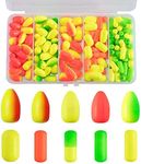 Alwonder 150PCS/Box Oval Foam and Cylinder Foam, Surf Fishing Rig Float Pompano Rig Bottom Rig Live Bait Rig Fish Finder Rig Strike Indicators Fly Fishing for Catfish Trout Walleye (Oval & Cylinder)