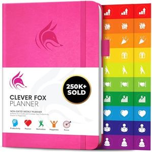 Clever Fox Planner – Undated Weekly & Monthly Planner to Increase Productivity, Time Management and Hit Your Goals – Organizer, Gratitude Journal – Start Anytime, A5, Lasts 1 Year, Hot Pink (Weekly)