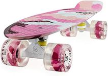 Skateboards Mini Cruiser 22 inch Retro Boy Kids First Skateboard for Youthes Beginners Children Teenageres Girl Youth Adults Patinetas Boys 7 to 10 (Pink Camouflage)