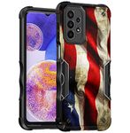 Cass Creations Tough Mobile Phone Case Compatible with Samsung Galaxy A13 5G / A13 4G LTE - Shockproof Hybrid Bumper Protective Cover - Anti-Slip Grip Design - American Flag