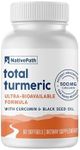 NativePath Turmeric Curcumin with Black Seed Oil - Advanced Antioxidant & Joint Support Supplement - Premium Turmeric Softgels with Enhanced High Absorption, Non-GMO & Gluten-Free, 60 Softgels