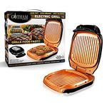 VENTEO – Gotham Electric Low Fat Grill with non-stick coating Ceramic Copper and Titanium, Recovery Tray – Black – Free from PTFE, PFOA and PFOS