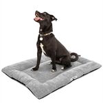 Dog Crates + Dog Bed - Medium Washable Mattress | Comfortable Dog Cushion | Warm Dog Mat with Anti-Slip Bottom | Collapsible Bed | Puppy Mat Pad Blanket Dog Cats Bedding in Grey (71x49cm)