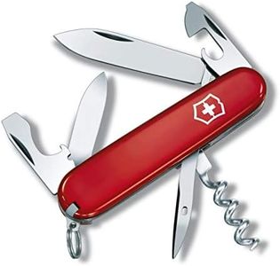Victorinox Spartan Couteau de Poche Suisse, Léger, Multitool, 12 Fonctions, Lame, Ouvre Boite, Tire Bouchon, Rouge