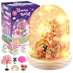 Toys for 3-12 Year Old Girls,TopDollo Light Up Unicorn Terrarium Kit for kids Unicorn Toys for Girls Creative Bedroom Decor Craft Kits for Girls,3 4 5 6 7 8 9 Year Old Girl Gifts