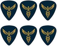 Caduceus Medical Symbol Doctor Nurse EMT Novelty Guitar Picks Medium Gauge - Set of 6