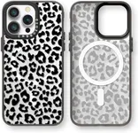 casevivid Magnetic for iPhone 13 Pro Max Magsafe Case Cute Aesthetic - Durable Fashion Funny Phone Case - Girly Leopard Pattern Print Cover Design for Woman Girl 6.7 inches Black