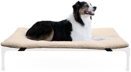 K&H Pet Products Original Dog Cot Microfleece Pad for Outdoor Raised Dog Bed, Portable Dog Cot Pad, Washable Dog Bed (Cot Sold Separately) - Tan Fleece Large 42.0" L x 30.0" W x 2.0" Th