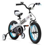 RoyalBaby Buttons 16 Inch Kids Bike Bicycle with Kickstand, Training Wheels, Dual Brake Styles, & Reflectors for Boys & Girls Ages 4 to 7, Blue