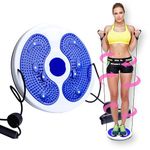 Waist Whisper Twist Shaping Sculptor Machine Disc Balance Board Twister Exercise for Waist - Abs Wobble Board with Resistance Handles for Adults Women Fitness Equipment for Home Gym (Blue)