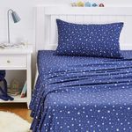 Amazon Basics Kids Soft, Easy-Wash Microfiber Sheet Set - Twin, Navy Galaxy