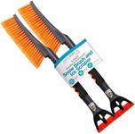 BIRDROCK HOME Snow Brush with Detachable Ice Scraper for Car - Flexible Snow Remover and Windshield Cleaning Tool with Wide Bristle Brush - Winter Sweeper for Auto, SUV - Size: 24" L x 9" W - 2 Pack