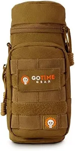 Go Time Gear Molle Water Bottle Holder, Water Bottle Bag for Backpacks, Tactical Canteen Pouch and Water Bottle Caddy, Molle Accessories and Water Pouch, Fits Up to 40 oz. (Coyote Brown)