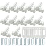 Aisamco 12 Pieces Sash Jammer White Strong Aluminum Alloy Extra Security Locks Sash Blocker Jammer for UPVC/PVC Doors Windows and Home Security