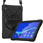 ProCase Heavy Duty Tough Case for 10.3-Inch Lenovo Tab M10 Plus (2020 2nd Gen) / Lenovo Tab K10 (2021), Shockproof Rugged Armour Case Cover with Handle Shoulder Strap Kickstand –Black