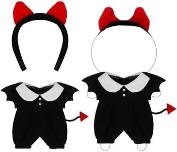 Halloween Red Devil Costume Clothes Set with Horn Headband for 15-17cm (4 Inch) Blind Box Dolls