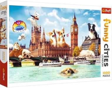 Trefl- Perros en Londres 1000 Piezas, Ciudad Graciosa, Adultos y niños a Partir de 12 años Puzzle, Color