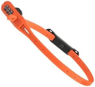 Hiplok Z LOK Combo Bike Lock/Motorbike Helmet Lock - Orange. 3 Digit Code. Steel Core & 45cm Locking Length. Optional Bracket