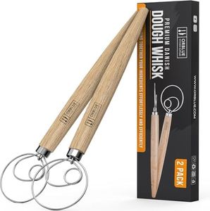 ORBLUE Premium Danish Dough Whisk - Dutch Whisk with Stainless Steel Ring - Danish Whisk for Bread, Pastry or Pizza Dough, 13-inch (2)