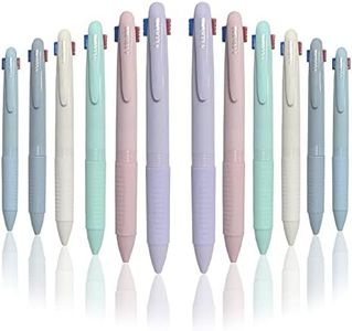 CIOUYAOS 12PCS Multicolor Ballpoint Pen, 4-in-1 Smooth Retractable Ink Pens with Pen Clip, 0.5mm Fine Point Pen for Office School Supplies Students Classroom Nurse Journaling Prizes Kids Gift (12)