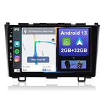 YUNTX Android 13 Car Stereo Fit for Honda CRV(2007-2011)-[Built-in CarPlay/Android auto/GPS]- Camera-IPS 2.5D 9”Touchscreen-DAB/MirrorLink/Bluetooth 5.0/Steering Wheel Control/WiFi/USB/4G