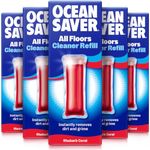 OceanSaver All Purpose Floor Cleaning Spray - 5x 10ml | Powerful Just Add Water Multi-Surface Floor Spray Removes Spills & Stains | Plastic-Free, Plant Based & Cruelty-Free | Rhubarb Coral Scent