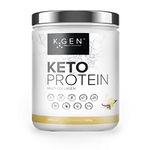 K-GEN Keto Collagen Shake Protein Powder Natural Vanilla Multi-Collagen Blend with Coconut MCT Oil, Vitamin C+B6, Stevia | UK Made for Diet, Fat Loss | Low Carb Zero Gluten & Sugar Free