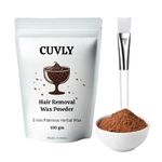 CUVLY Wax Powder Wax Hair Removal Chocolate Wax Powder 100gm – Full Body Wax Hair Remover, Easy Home Use, Chemical-Free, No Irritation Herbal Wax Powder For All Skin Types Hands, Legs, Underarms, Bikini, Intimate Area (1)