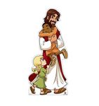 Cardboard People Jesus with Children Life Size Cardboard Cutout Standup - Creative for Kids